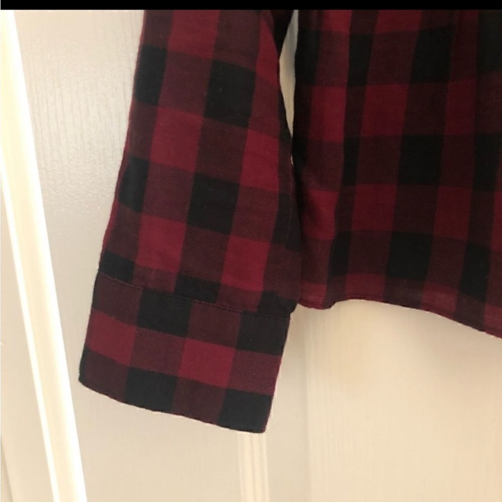 Madewell Peplum Checked Cotton Linen Button Down Shirt - Picture 8 of 13